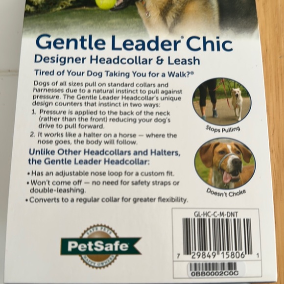 Gentle leader chic designer DONUTS head collar and leash, size medium - Picture 6 of 9